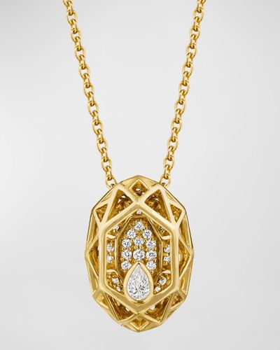 Hueb 18k Estelar White Gold Pendant Necklace With Diamonds, 18"l - Metallic