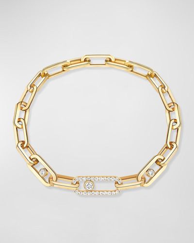 Messika Move Link 18k Yellow Gold Diamond Bracelet - Metallic