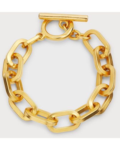 Ben-Amun 24k Gold Electroplate Oval Link Chain Bracelet - Metallic