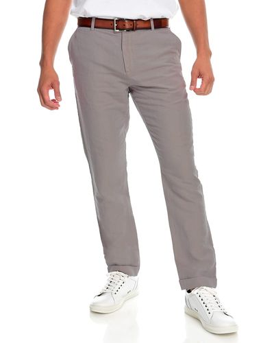 Fisher + Baker Highland Linen-Blend Pants - Gray