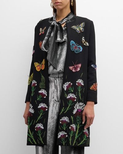 Libertine Millions Of Butterflies Classic Embellished Top Coat - Black
