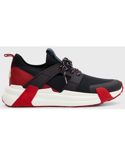 Moncler Lunarove Nylon Low-Top Sneakers - Red