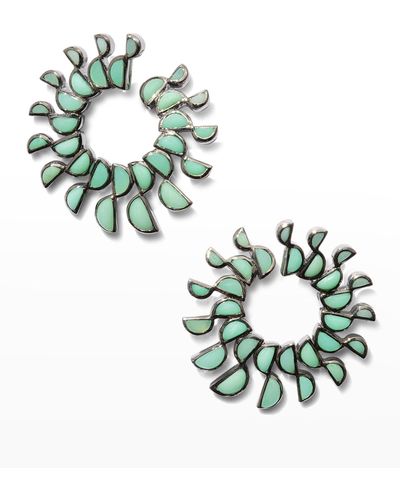 Nakard Pinwheel Earrings In Chrysoprase - Green