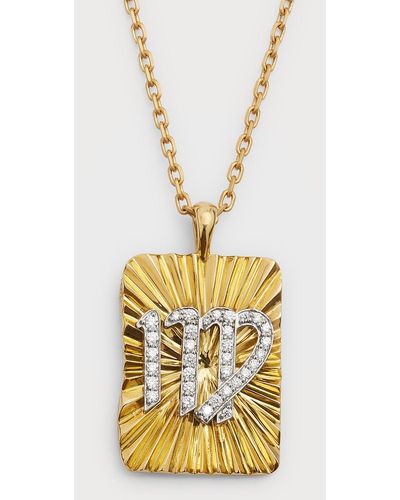 David Webb Diamond Virgo Pendant Necklace - Metallic