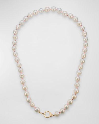 Sorellina 18K String Necklace With Freshwater Pearls And Gh-Si Diamonds, 26"L - White