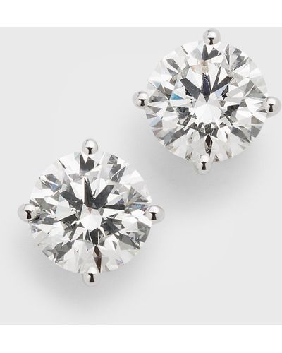 Neiman Marcus Lab Grown Diamond 18K Round Stud Earrings, 5.0Tcw - White