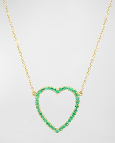 Jennifer Meyer Large Open Heart Necklace - Blue