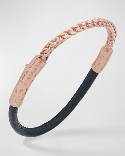 Marco Dal Maso Lash Leather Franco Chain Combo Bracelet - Multicolor