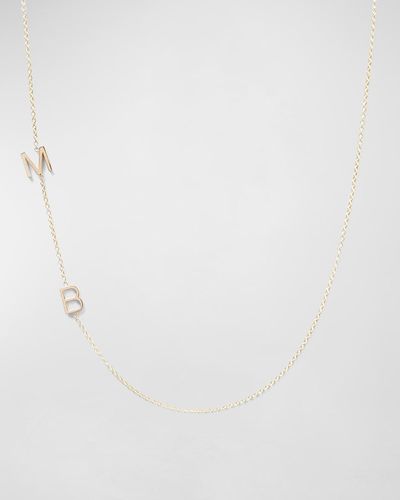 Maya Brenner Mini 2-Letter Personalized Necklace, 14K - White