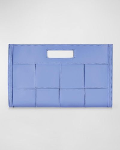 Gigi New York Remy Woven Leather Clutch Bag - Blue