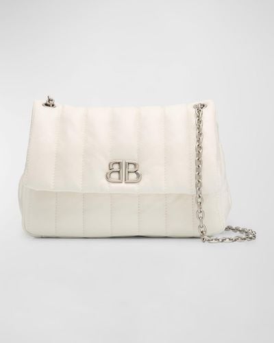 Balenciaga Monaco Mini Quilted Shoulder Bag - Natural