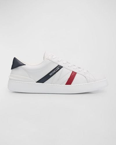 Moncler Monaco M Leather Low-Top Sneakers - White