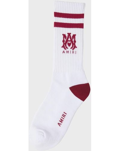 Amiri Ma Stripe Crew Socks - White