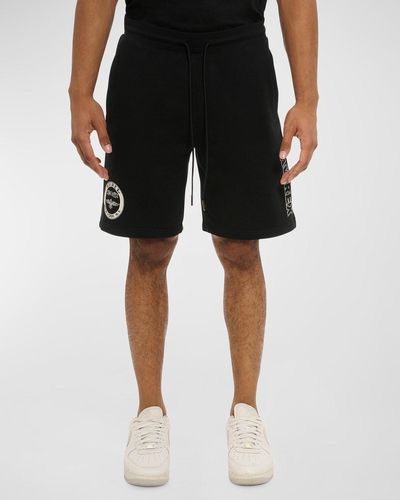 Avirex Stadium Drawstring Cotton Shorts - Black