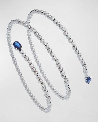 Krisonia 18k White Gold Bracelet With Diamonds And Blue Sapphires