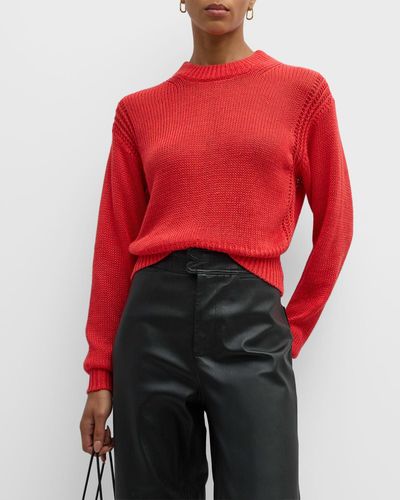 Apiece Apart Helmi Crewneck Knit Sweater - Red