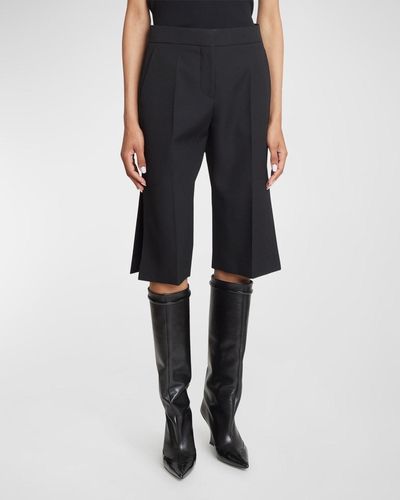 Givenchy Tailored Wool Bermuda Pants With Split Hem - Blue