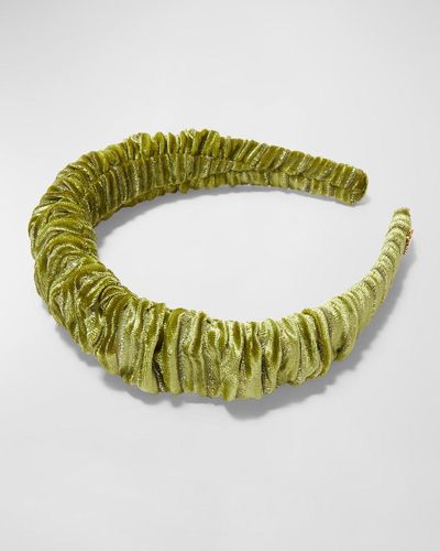 Lele Sadoughi Kelly Velvet Ruched Headband - Green