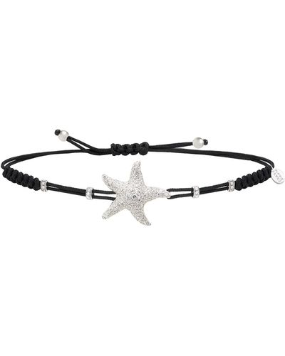 Pippo Perez 18k White Gold Diamond Star Pull-cord Bracelet
