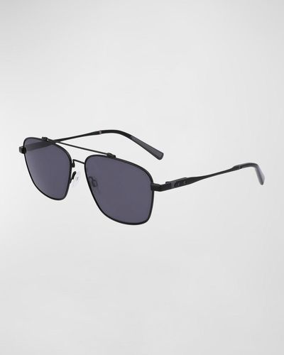 Shinola Double-bridge Metal Aviator Sunglasses - Blue