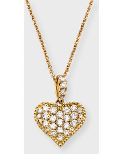 Lisa Nik 18k Gold Diamond Heart Necklace - Metallic