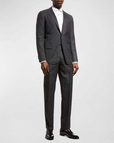 Kiton Two-Piece Solid Wool Suit - Gray