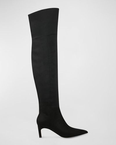 Marc Fisher Qulie Leather Over-the-knee Boots - Black