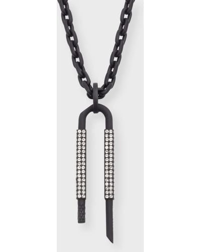 Givenchy Crystal U Lock Chain Necklace - White