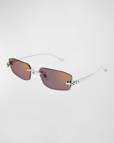 Cartier Rimless Metal Cat-eye Sunglasses - Pink
