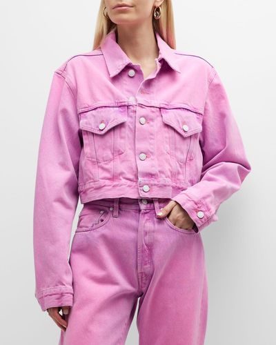 Made In Tomboy Ludo Cropped Denim Jacket - Pink