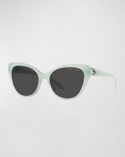Lauren by Ralph Lauren Crystal-embellished Acetate Cat-eye Sunglasses - Gray