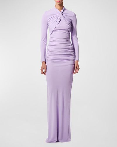 Carolina Herrera Gathered Jersey Gown - Purple