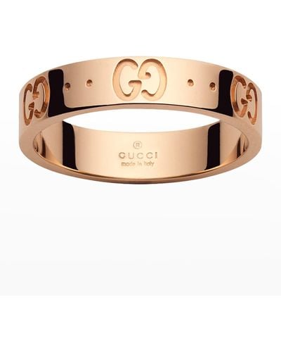 Gucci Icon Thin Band Ring In Pink Gold