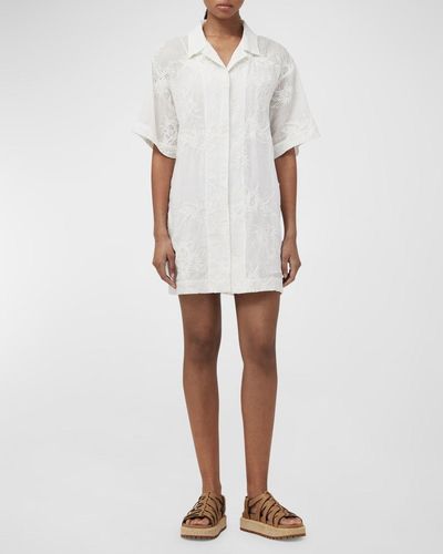 Rag & Bone Reed Embroidered Shirtdress - White