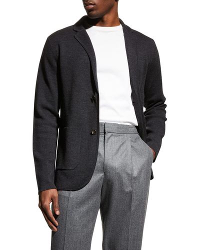 Amicale Wool Sweater Blazer - Black