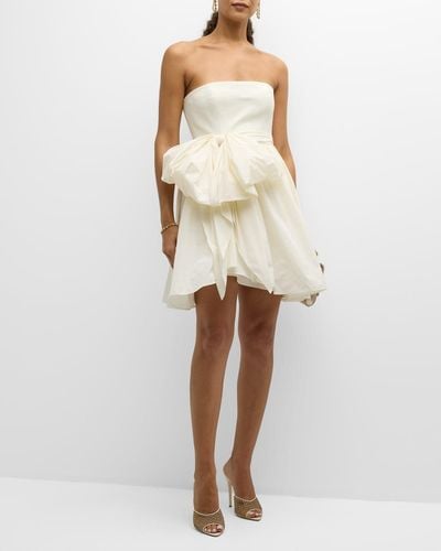 Cinq À Sept Liv Strapless Bow-Waist Mini Dress - Natural