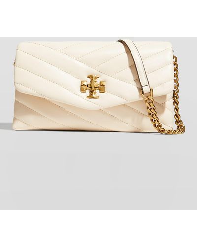 Tory Burch Kira Chevron-Quilted Leather Crossbody Bag - Natural