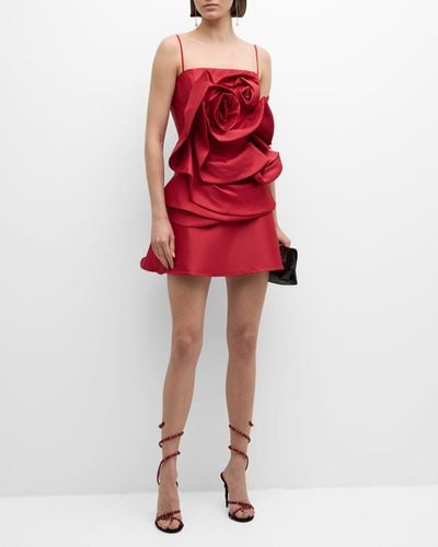 Jovani Sleeveless Rosette Mini Dress - Red