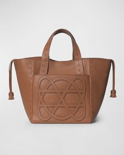 Callista Cleo Grained Leather Top-Handle Bag - Brown
