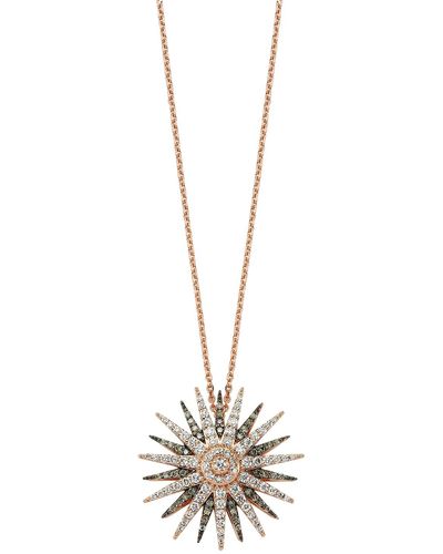 BeeGoddess Jardin Star 14k Multi-diamond Pendant Necklace - Metallic