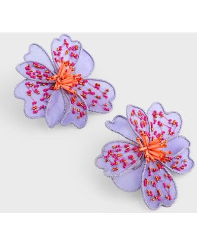 Mignonne Gavigan Mehak Beaded Flower Stud Earrings - Metallic