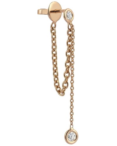 Kismet by Milka Colors 14K Rose Chain Earring With Diamonds - White