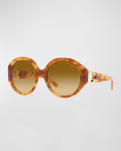 Lauren by Ralph Lauren Cut-Out Acetate Oval Sunglasses - Brown