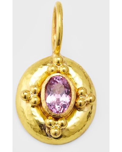 Elizabeth Locke 19k Yellow Gold Pink Sapphire Pendant - Metallic