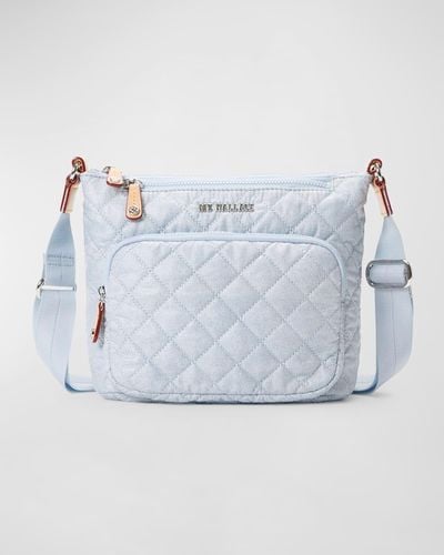 MZ Wallace Metro Scout Deluxe Denim Quilted Crossbody Bag - Blue