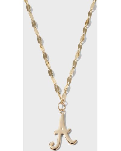 Lana Jewelry Micro Cursive Initial Necklace - Metallic