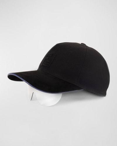 Fendi Fashion Show Eyecap Baseball Cap With Shield Sunglasses - Black