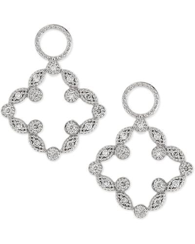 Jude Frances Open Marquise Pave Diamond Clover Earring Charms - Metallic