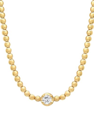 Jennifer Meyer 18K Beaded Diamond Tennis Necklace - Metallic