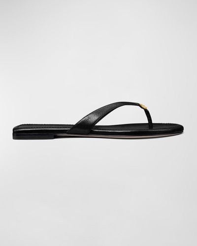 Tory Burch Classic Leather Medallion Flop Flops - Multicolor